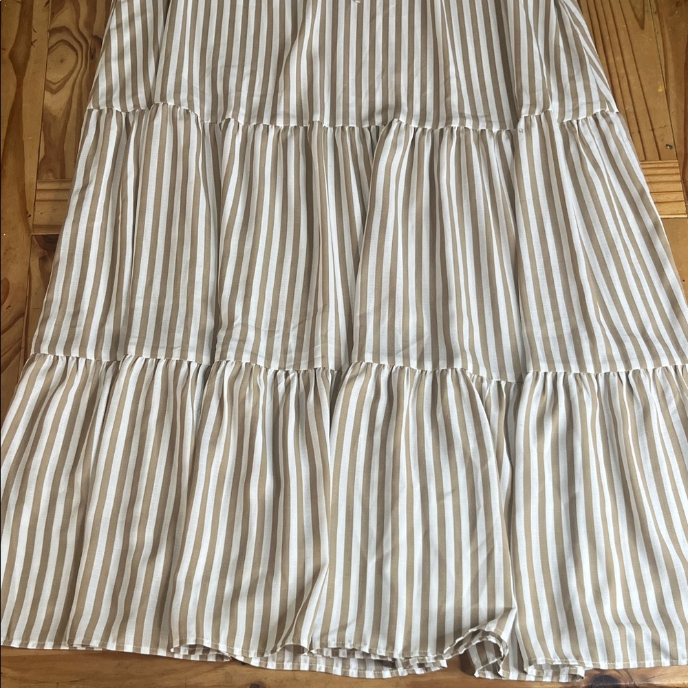 Show Me Your MuMu Cream and Tan Striped Maxi Dress - Picture 5 of 9